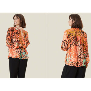 Women's Masai Shirt Denmark Artsy Professional Modern Retro Button Down Boho, L